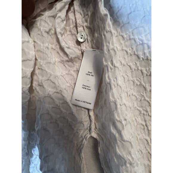 Elizabeth and James‎ Womens Button Front Collared Shirt White Silk Size XS - Picture 7 of 8